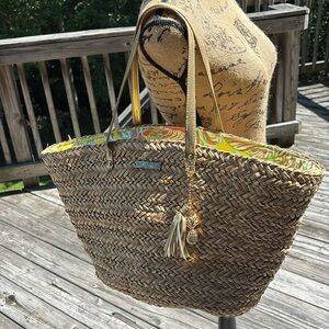 Lilly Pulitzer by Target Straw Bag Preloved with charm